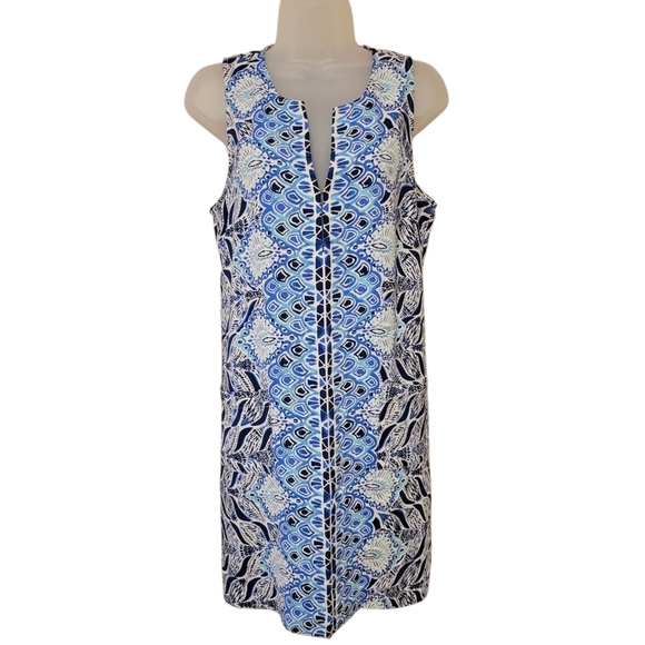 Lilly Pulitzer Kelby Stretch Shift Dress Women's Size 10 Blue Resortwear Summer - Picture 3 of 11
